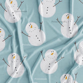 Snow Man Winter Comfortable Kids Printed Fabric